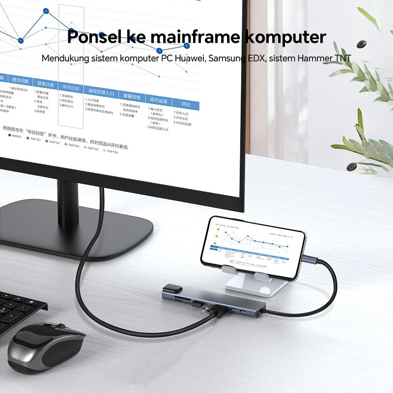 Jual Stasiun Docking Tipe-C 8-in-1 3.0 USB Hub Gigabit Ethernet HDMI ...