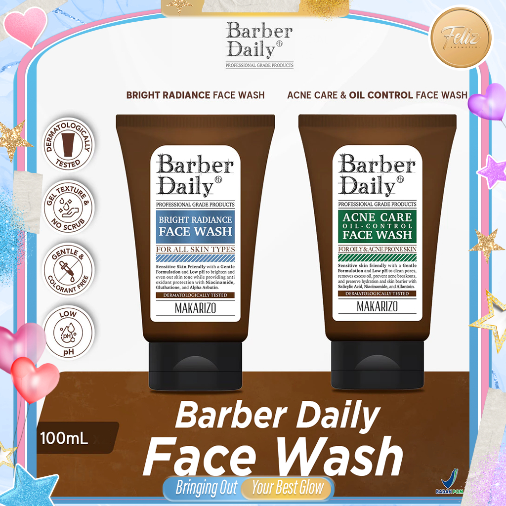 Jual * FELIZ * MAKARIZO Barber Daily Acne Care Oil Control Face Wash