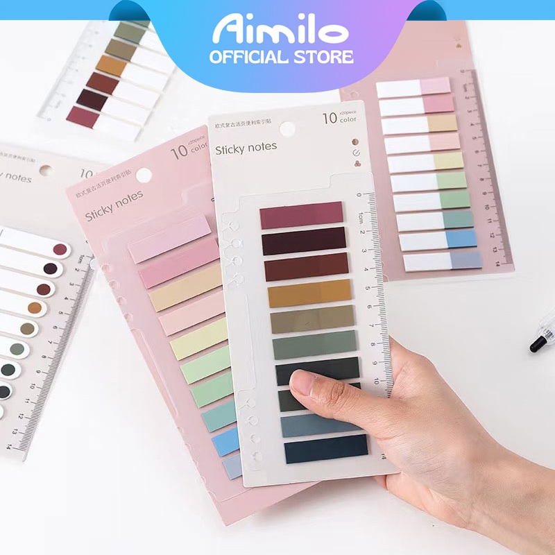Jual [READY] Aimilo 10 Warna Index Page Markers 200 Lembar Sticky Notes ...