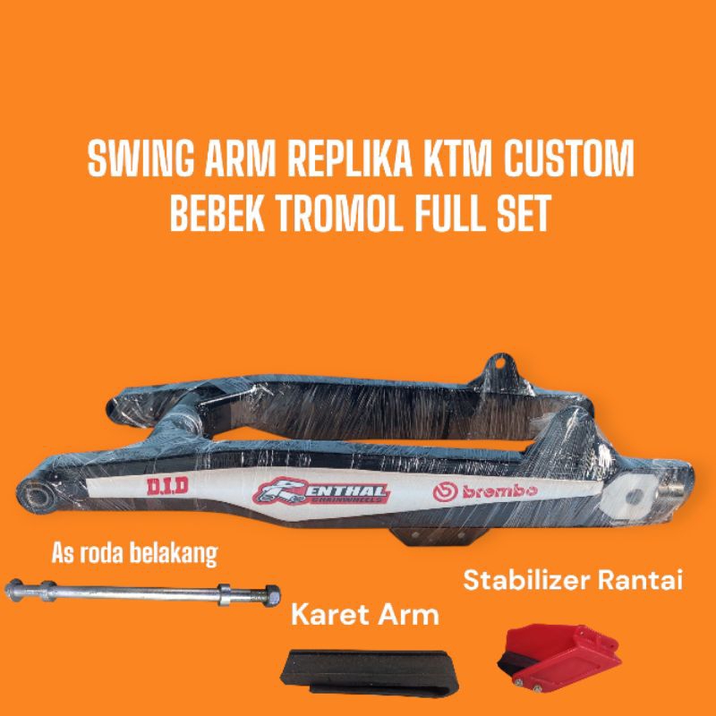 Jual SWING ARM REPLIKA KTM CUSTOM TROMOL PANJANG 55CM PNP ALL BEBEK GTX ...