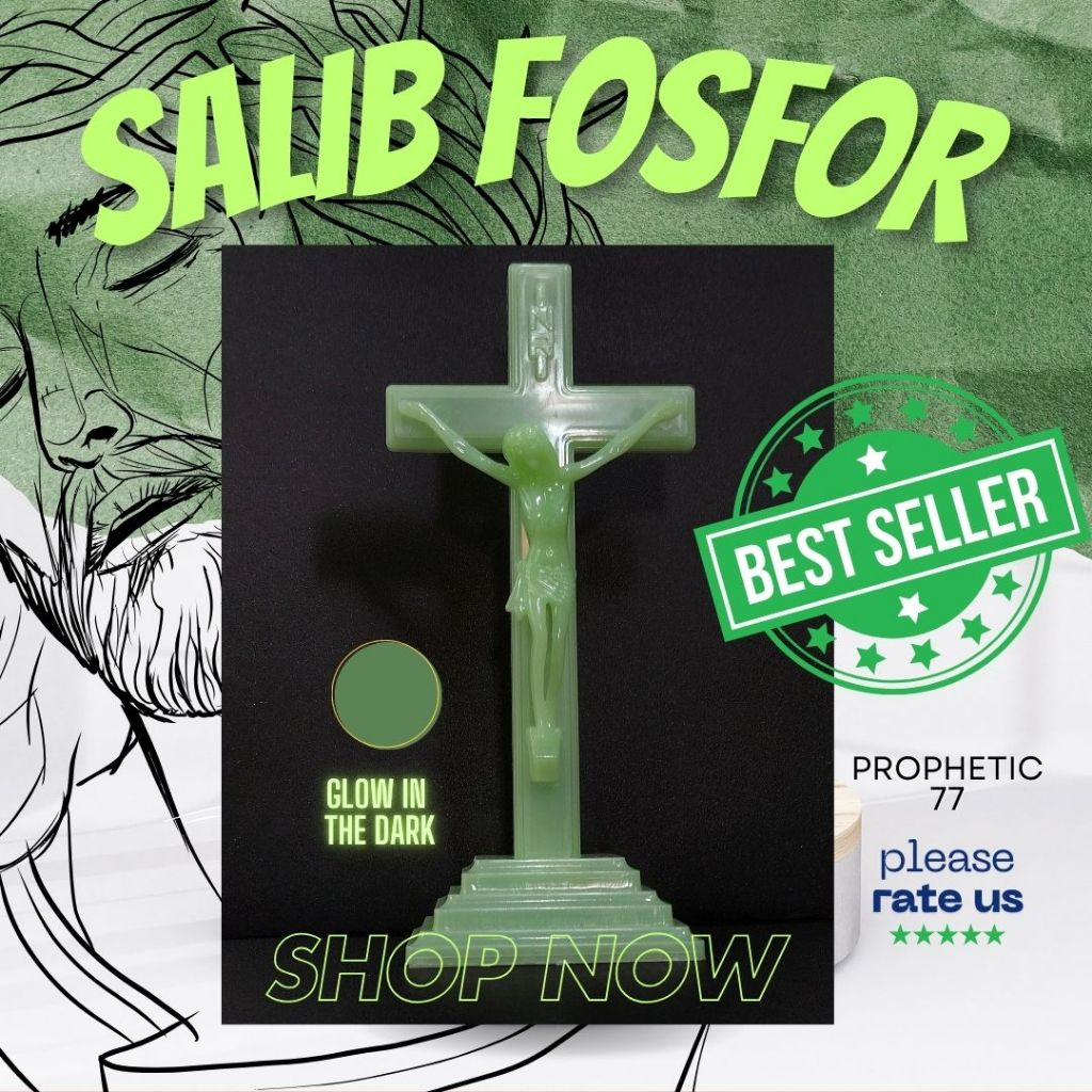 Salib Meja Fosfor Katolik Mini Besar Pajangan Home Decor 3