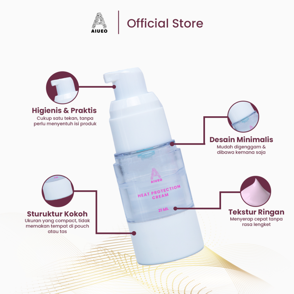 Jual AIUEO Heat Protection Cream 21ML - Hair Recovery / Vitamin Rambut ...