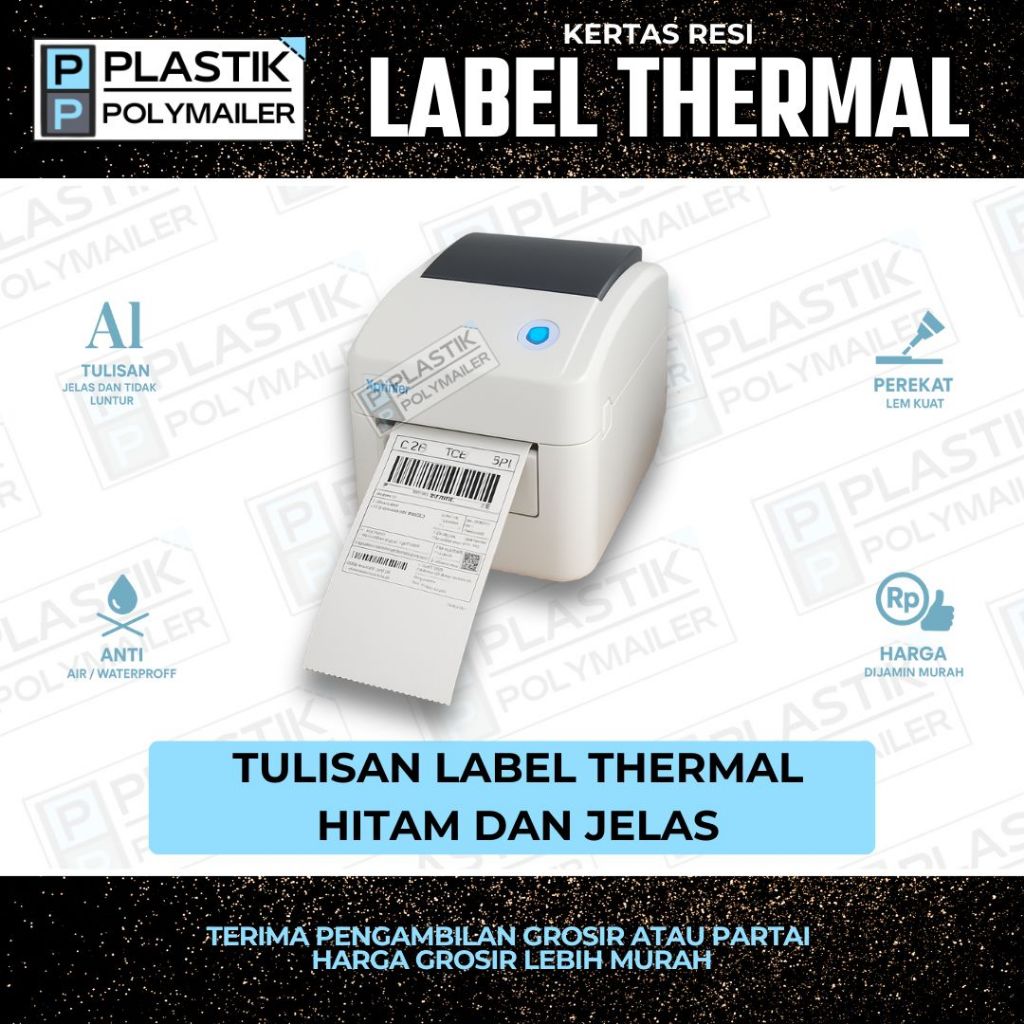 Jual Label Thermal Label Pengiriman Stiker Barcode 100x150 isi 500 ...