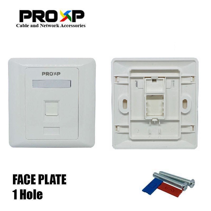 Jual PROXP Face Plate/Face Panel 1 Hole - Kompatibel Modular jack RJ45 ...