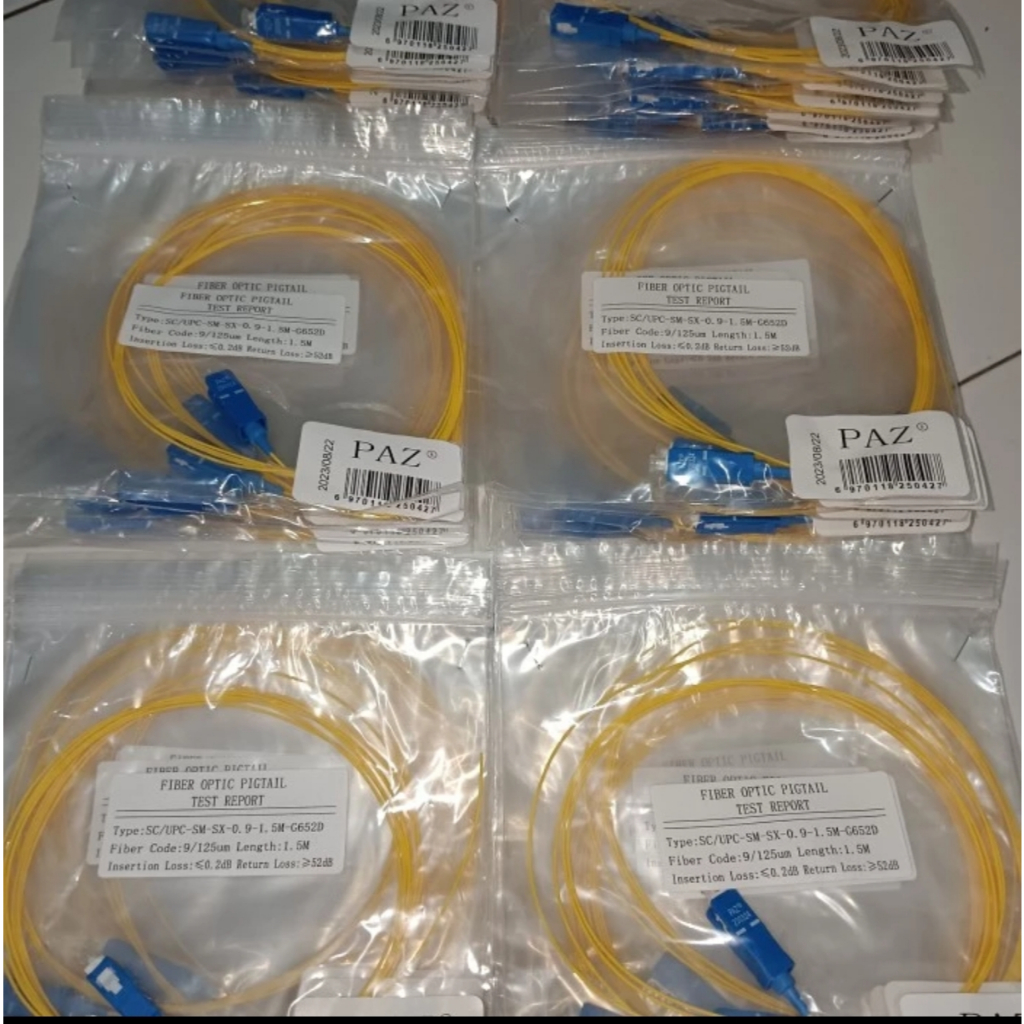 Jual Original Pigtail PAZ SC UPC 0.9mm G657A2 LSZH Fiber Optic Premium ...