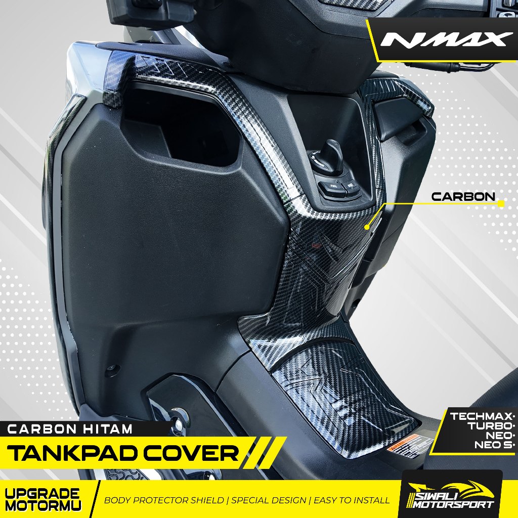 Jual Cover Tankpad Nmax Techmax Turbo Neo Neo S Carbon hitam Plastik ...