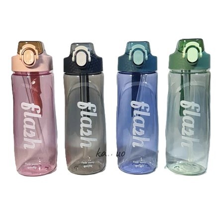 Jual Botol Minum FLASH Transparan Tutup Flip Thumbler Warna Infuse ...
