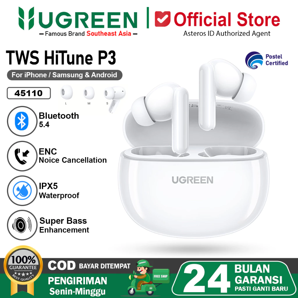 UGREEN Exclusive HiTune P3 Earphone TWS Bluetooth 5.4 Wireless Earbuds 45110