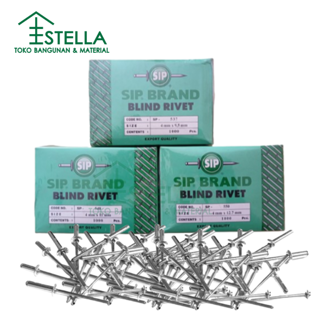 Jual Paku Rivet / Paku Rivet 4 x 11 Mm 540Isi 50 Blind Rifet Ripet ...