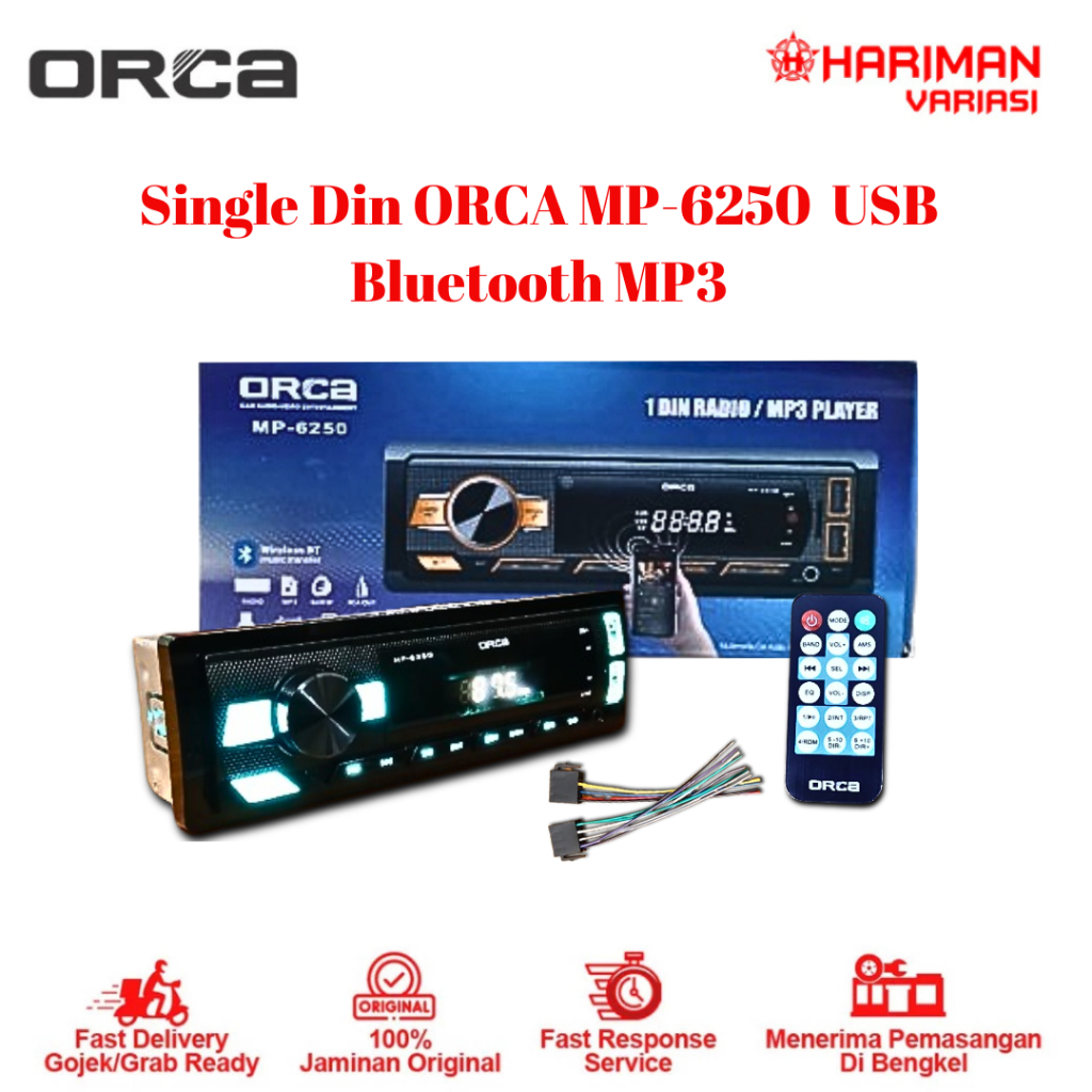Jual Singledin Single din ORCA MP 6250 Usb Bluetooth MP3 NEW SERIES ...