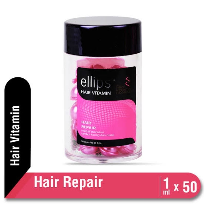 Jual Ellips Hair Repair Vitamin Rambut, Kemasan Botol (isi 50 kapsul ...