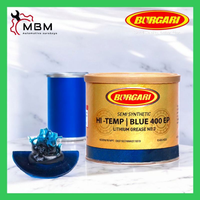 Jual Burgari Grease Blue 400EP 455gr/Pelumas Bearing tahan panas ...