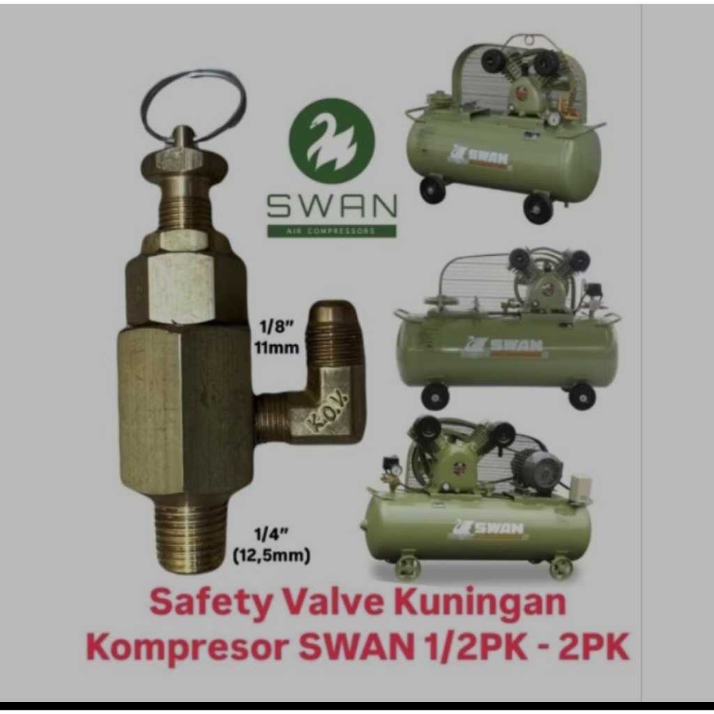 Jual SWAN ijo Safety Valve Kompresor 1/2PK 1PK 2PK drat 1/4