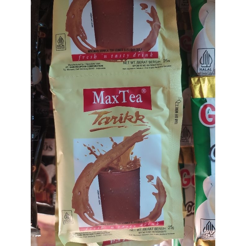 Jual Max Tea teh tarik 25g renceng (10 pcs) | Shopee Indonesia