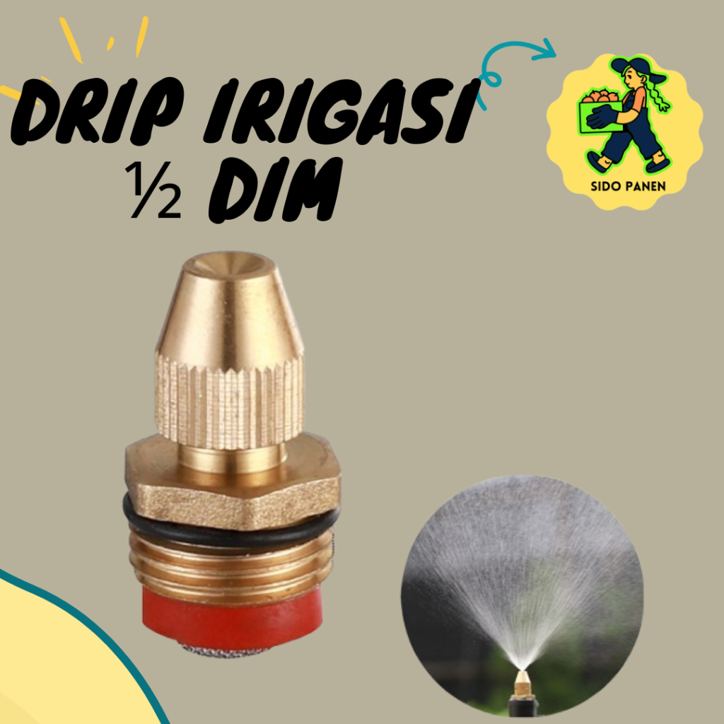 DRIP IRIGASI WATER MIST SPRINKLER NOZZLE BRASS 1/2 INCH 1 PCS