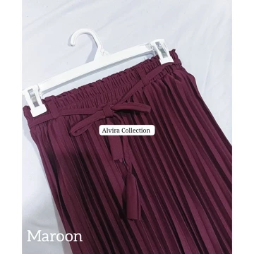 Rok Plisket Premium Wanita Khosibo Crepe Mayung Panjang