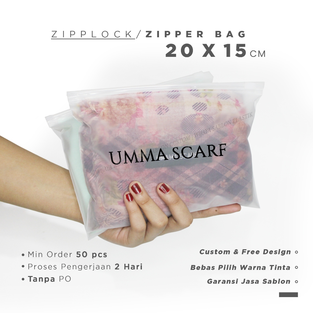 Jual SABLON ZIPPER POUCH 20X15 FREE DESIGN ZIPPERLOCK LANSCAPE DOFF ...