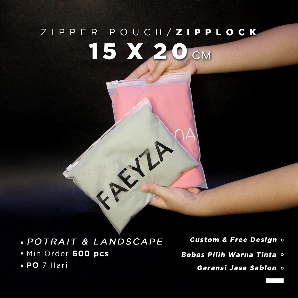 Jual ZIPPLOCK CUSTOM 20X15 FREE DESIGN SABLON ZIPPERLOCK ZIPERBAG ...
