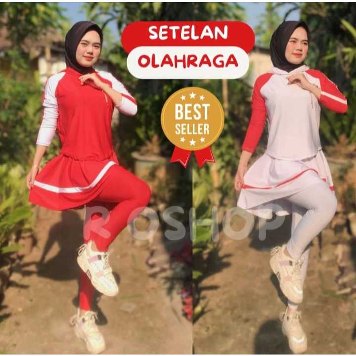 [LANGSUNG KIRIM] Setelan Olahraga Sporty Bahan Jersey Sepeda Yoga Zumba