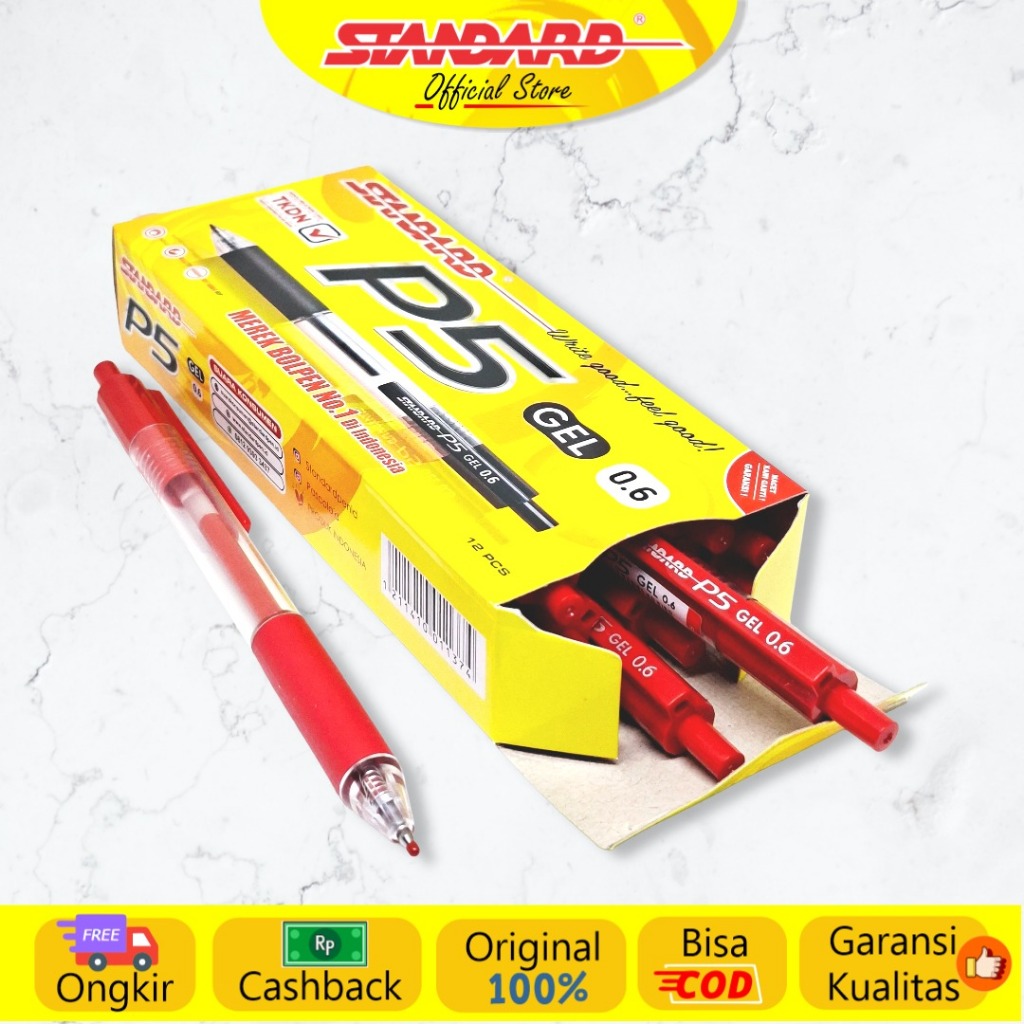 Standard - Pulpen P5 0.6 Gel  ( Alat Tulis / Pen / Ballpoint / Pena ) (4)