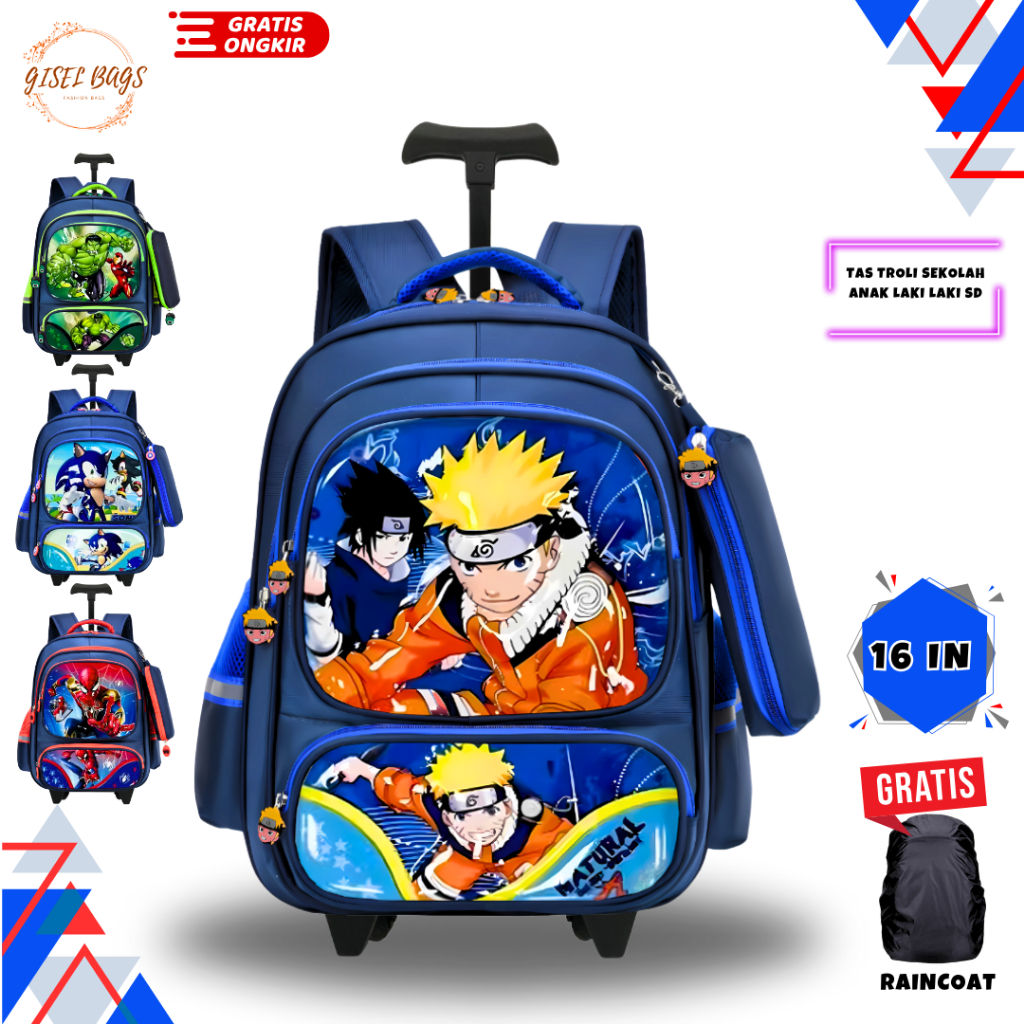 Jual tas koper anak laki laki sekolah sd gambar embos karakter ...