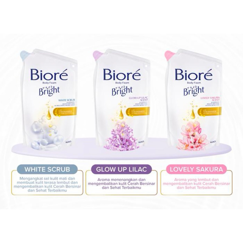 Jual BIORE BRIGHT 800ML SABUN MANDI CAIR BODY FOAM ORIGINAL TERMURAH