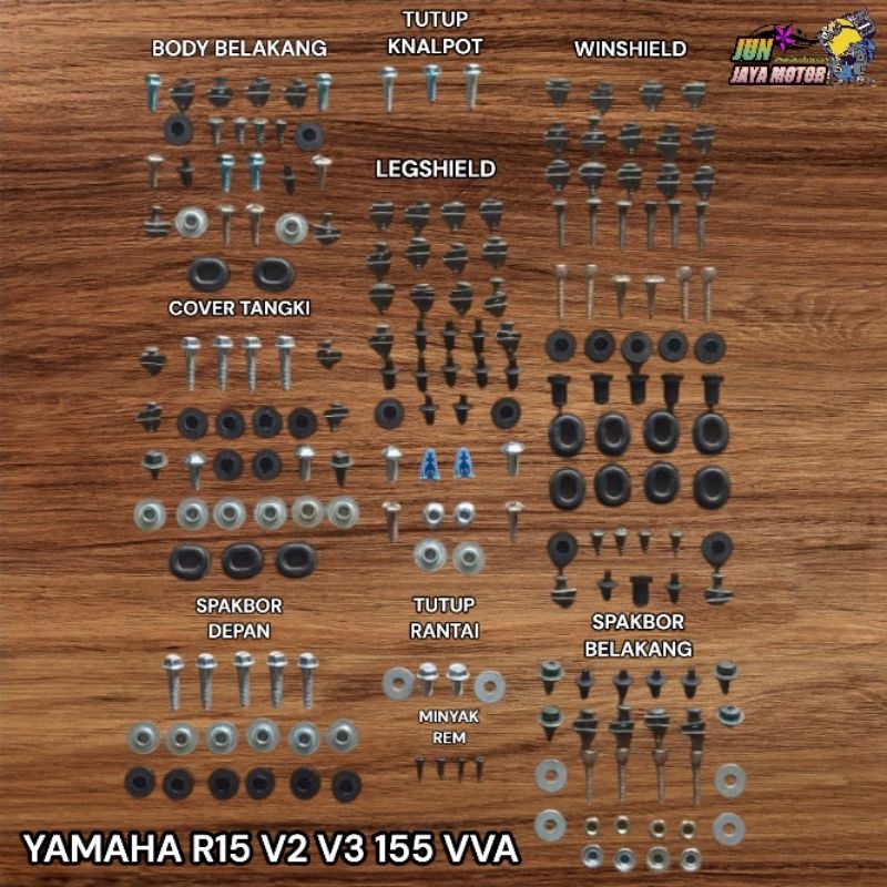 Jual Baut Lengkap Fullset Body Yamaha R15 V2 V3 155 VVA / Baut Full Set ...