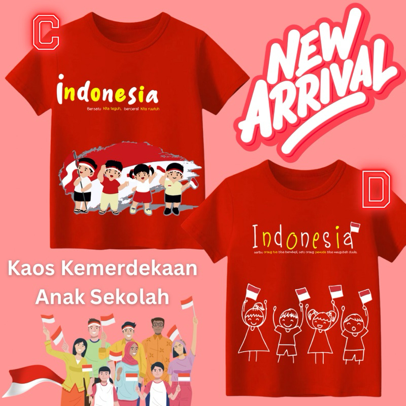 KAOS MERAH PUTIH ANAK SEKOLAH 17 AGUSTUS KAOS KEMERDEKAAN ANAK