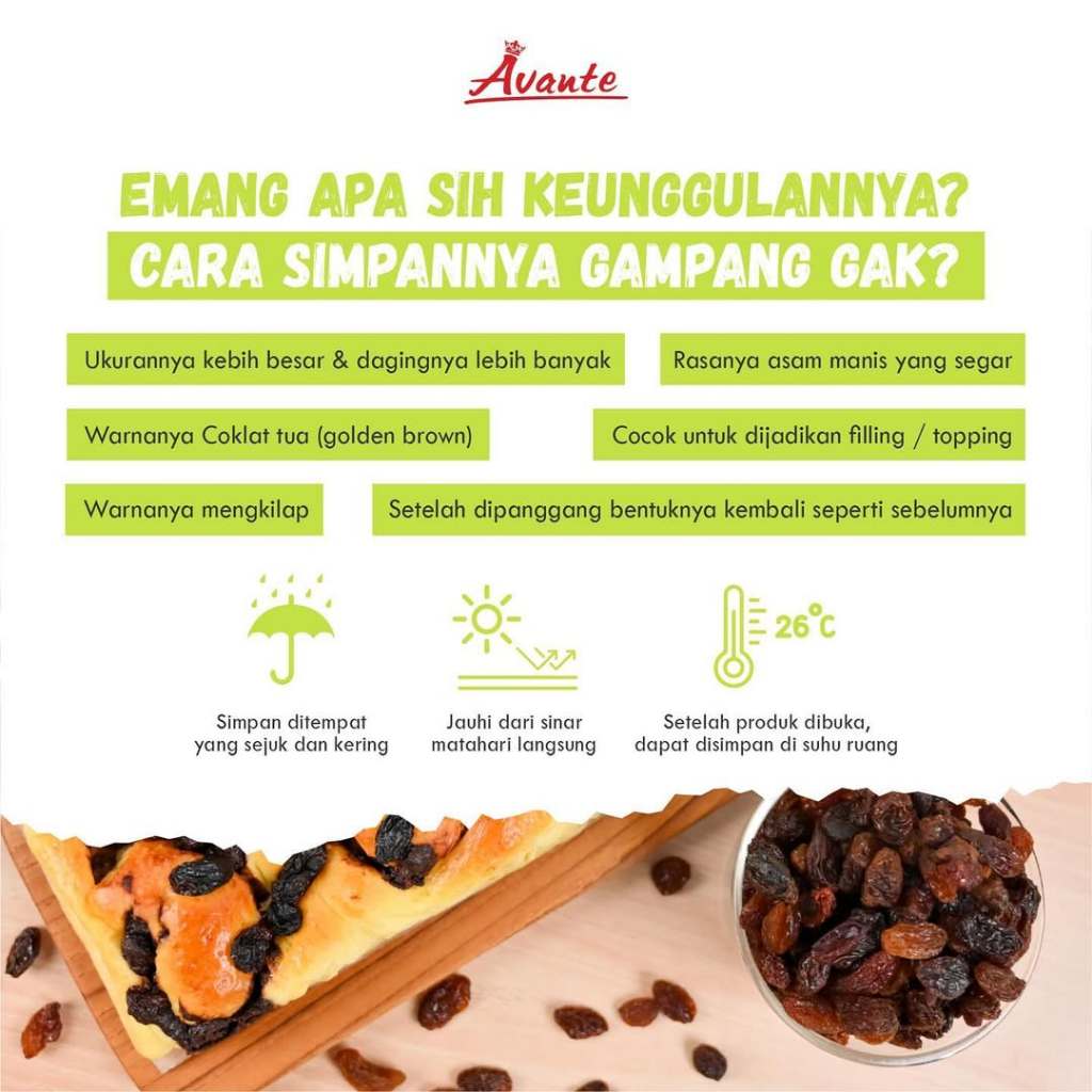 Jual Avante Kismis Sultana | Raisin Sultana AAA | Topping Kismis Hitam ...
