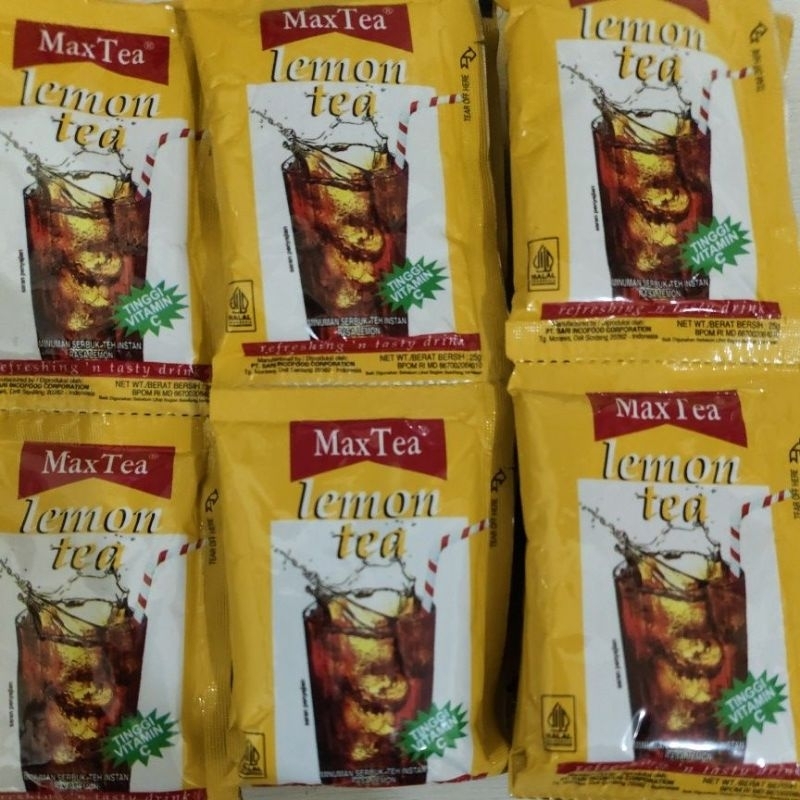 Jual Max Tea Lemon Tea (1renceng isi 10 Sachet@25gr) | Shopee Indonesia