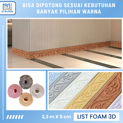 Jual List Wallfoam 3D 230CM X 5CM List Border Wallpaper Foam Pembatas ...