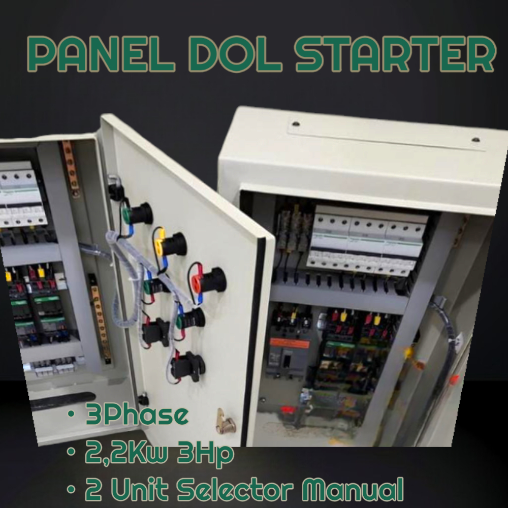 Jual PANEL DOL STARTER 3 PHASE 2,2KW 3HP 30A SELECTOR MANUAL 2 UNIT ...