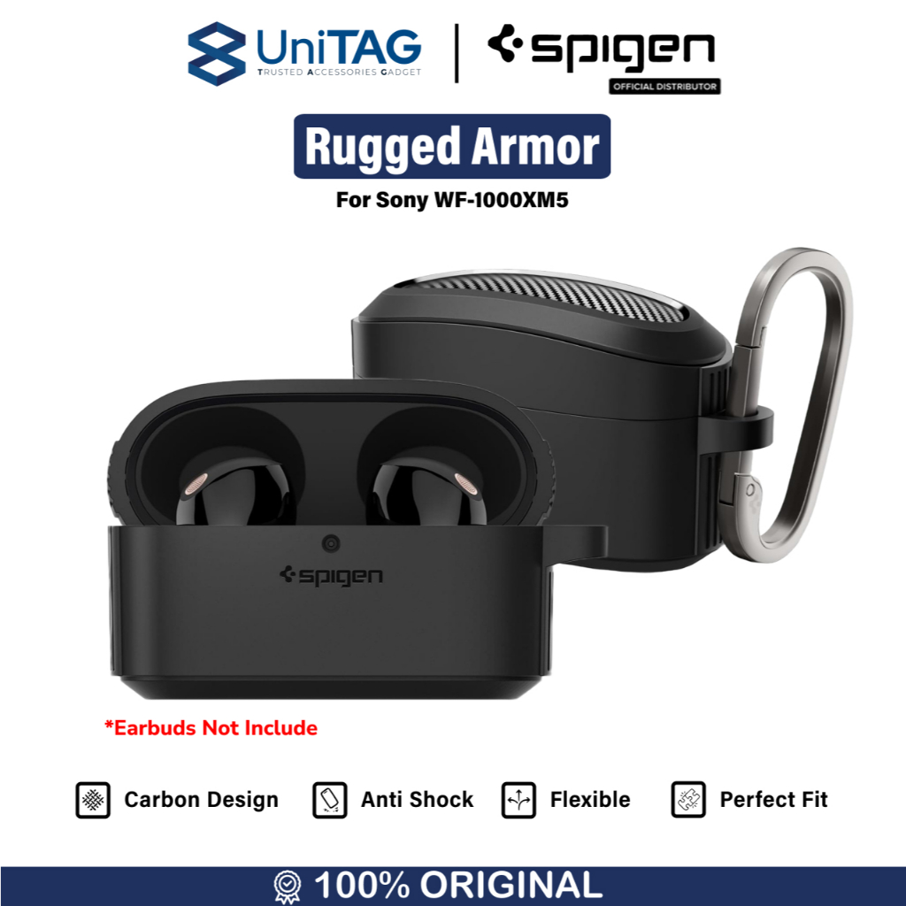 Jual Case Sony WF-1000XM5 Spigen Rugged Armor Carbon Softcase
