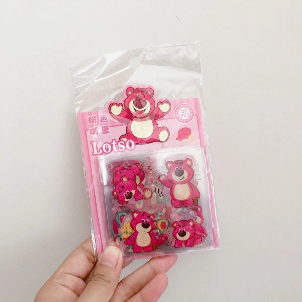 Jual Sticker Karakter Lotso Transparan isi 25pcs | Stiker Tempel Mainan ...