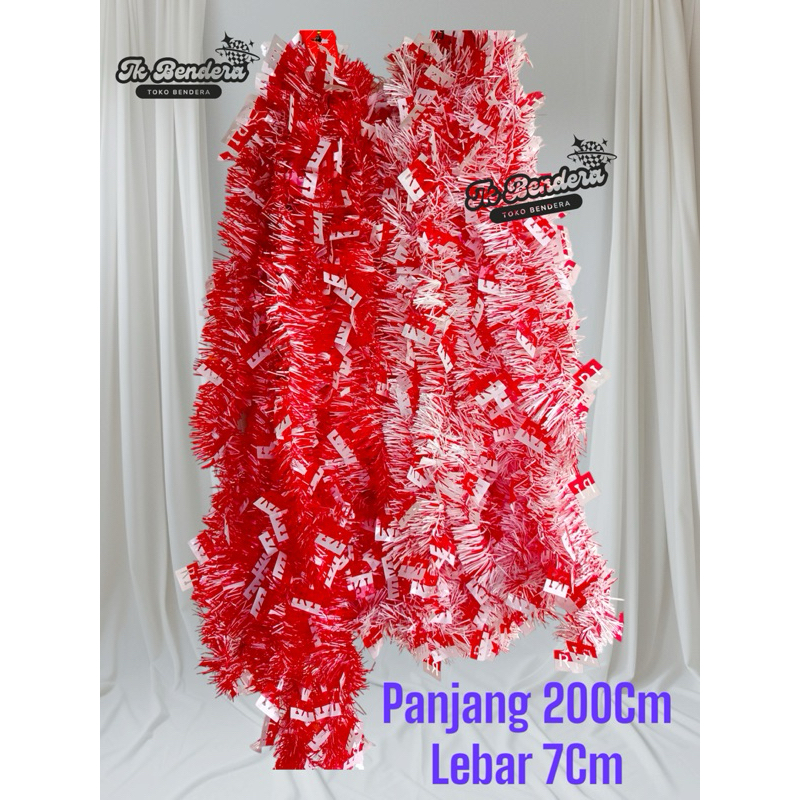 Dekorasi Merah Putih 17 Agustus / Slinger HUT RI 2 Meter Lebar 7cm
