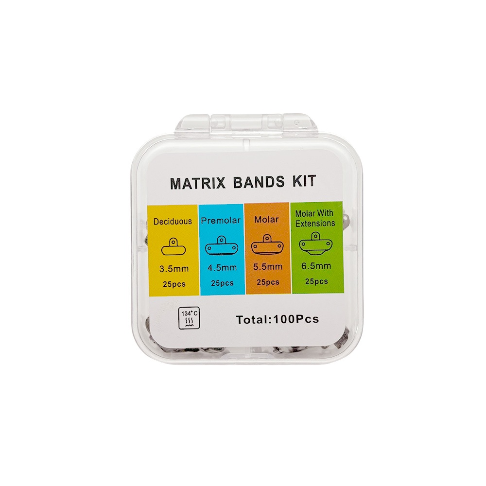 Jual 100PCS Dental Matrix Bands Sectional Contoured Metal Matrices ...