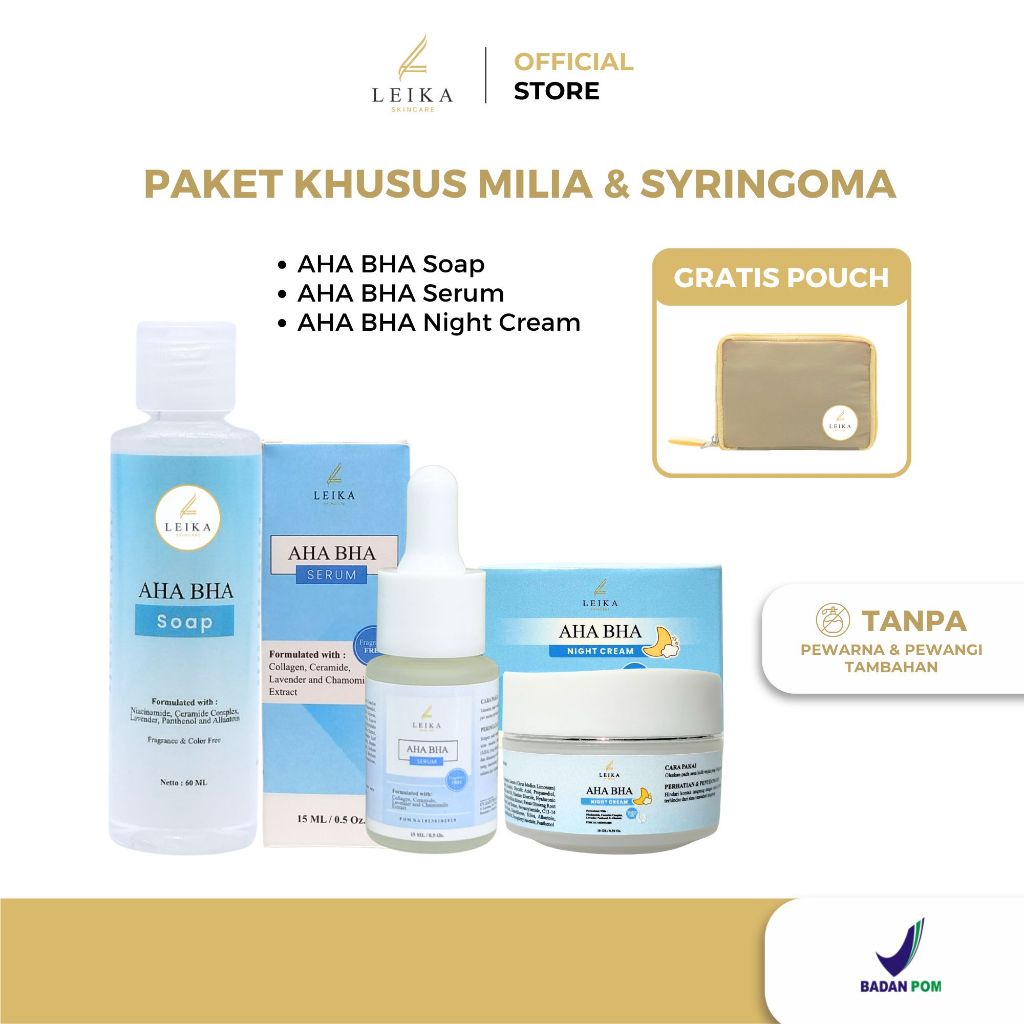 Jual Paket 3 in 1 Leika Skincare AHA BHA Night Cream, AHA BHA Serum ...