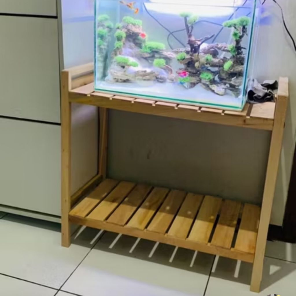 Jual rak aquarium rak serbaguna rak kayu minimalis 40-30-50 | Shopee ...