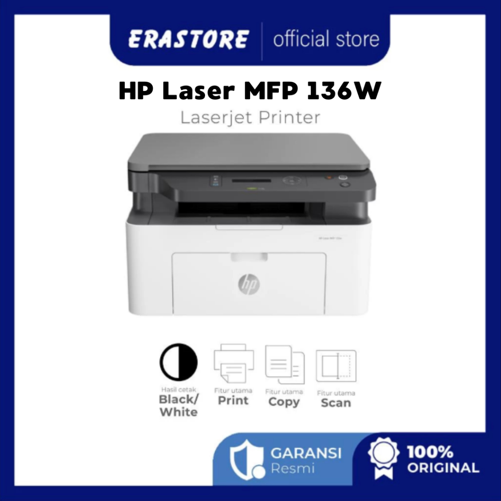 Jual ERASTORE HP Laser MFP 136w Printer - Print, Scan, Copy (4ZB86A ...