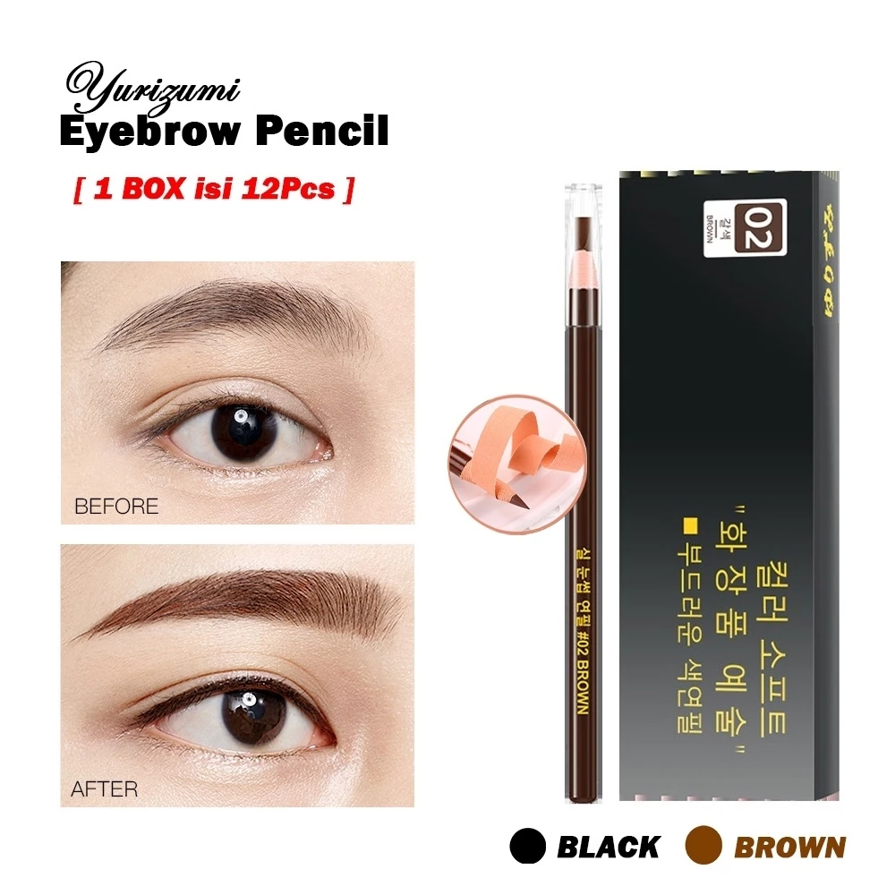 Pensil Alis Korean Sulam Tarik Benang 1Box Isi 12 Pcs - Eyebrow Pensil Alis Benang Waterproof Model Terbaru | AutoStock