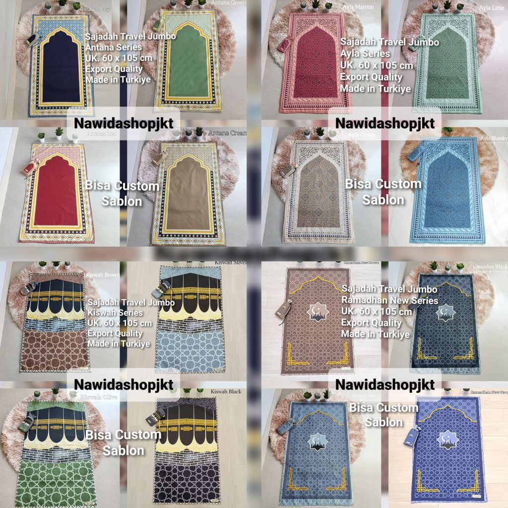 Termurah !! Sajadah Travel Jumbo Turkiye minimal 4pcs uk. 105 x 60 cm Oleh Oleh Haji Umroh