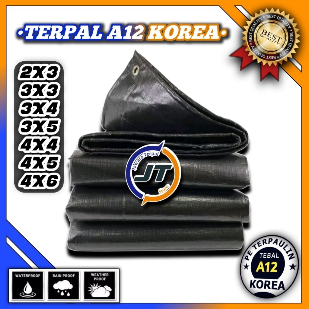 Jual Terpal A12 Korea Hitam Black Best Quality Ukuran 2x2 2x3 2x4 3x3 ...