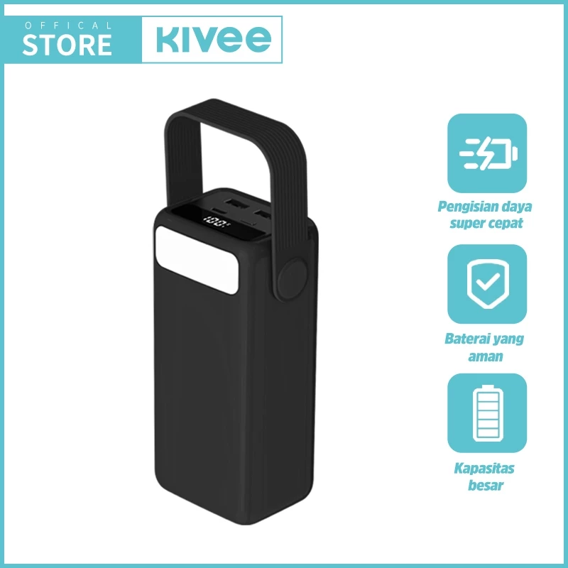 KIVEE Powerbank Type C Fast Charging PD 22.5W KV-PT182 40000 mAh Portabel with LED Original