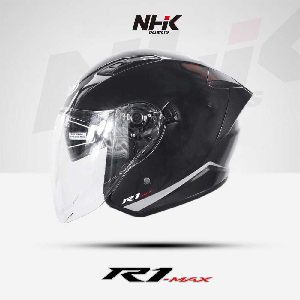 Jual HELM NHK R1 MAX SOLID ALL VARIAN HALF FACE DOUBLE VISOR ORIGINAL ...