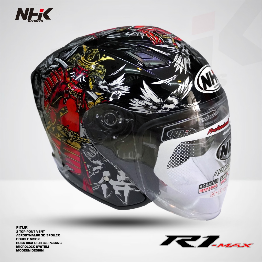 Jual NHK HELM R1-MAX KABUTO DOUBLE VISOR | Shopee Indonesia