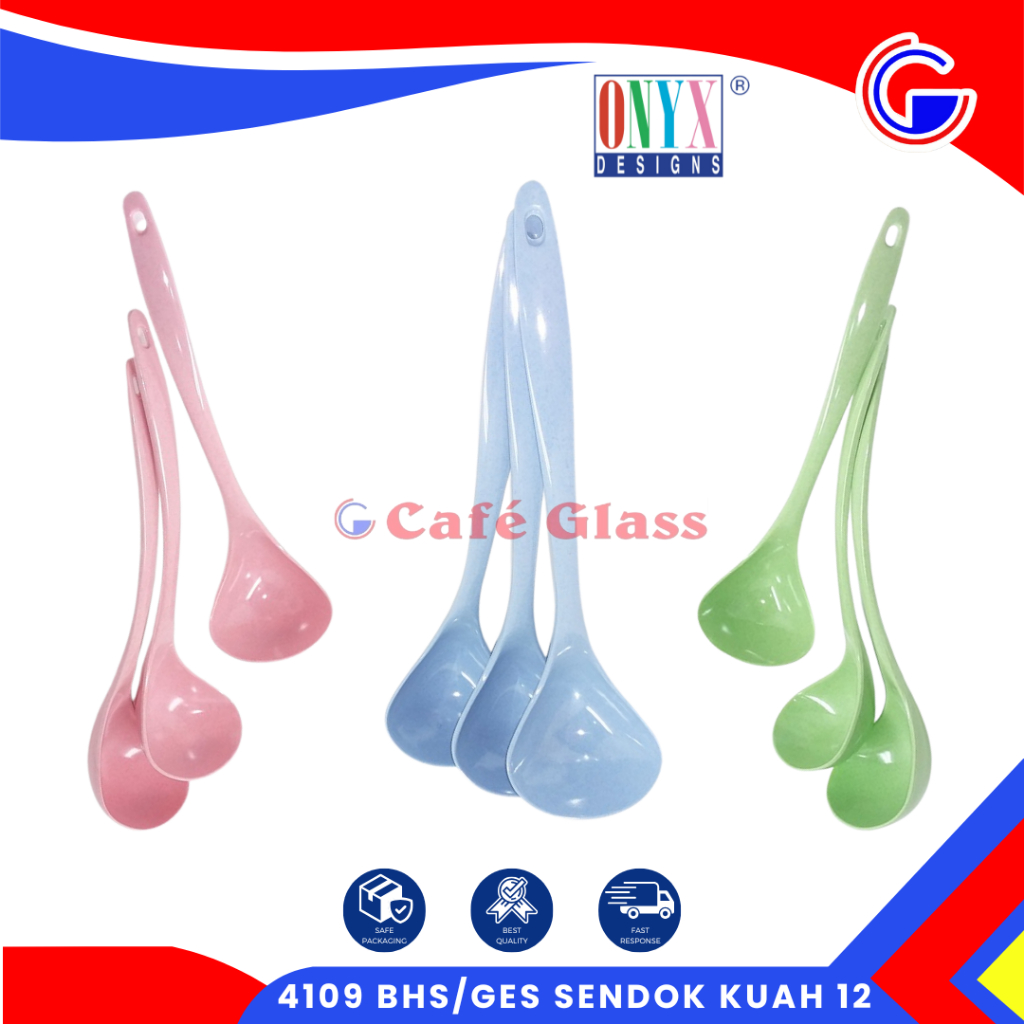 Eros Melamin - Sendok Soup Sendok Sayur Melamin - Sendok Kuah 12Inch Onyx 4109