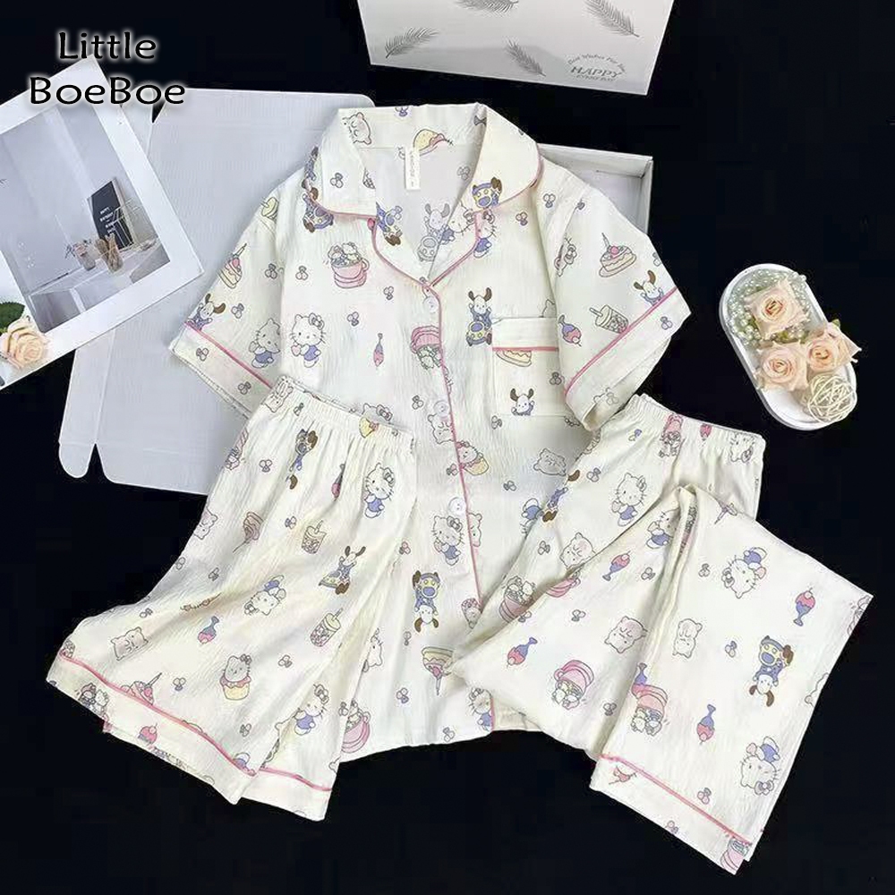 Jual LITTLE BOEBOE - Jocelyn Piyama | 3 in 1 Baju Tidur Celana Pendek ...