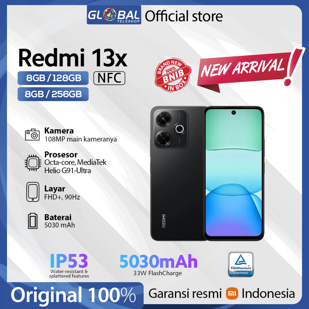 Jual Xiaomi Redmi 13X 8/256GB 8/128GB Garansi Resmi Shopee Indonesia