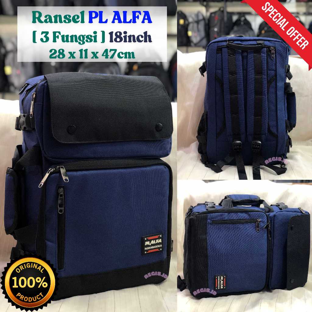 Jual [PRODUK 2025] Ransel PL Alfa ORIGINAL 100% [3 Fungsi] 18inch ...