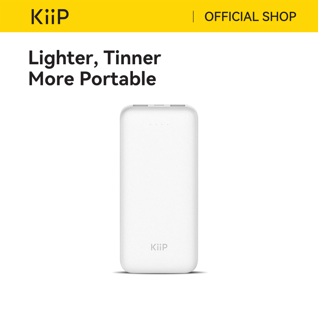 KiiP E33 Power Bank Slim 10000mAh Dual Input Type-C Micro USB Port